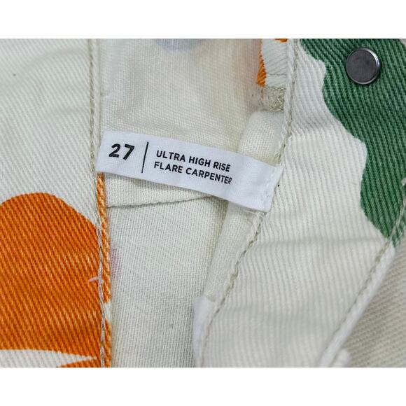 PacSun High Rise Wide Leg Carpenter Sz 27 Multicolor Floral & Butterfly Print - Picture 10 of 12